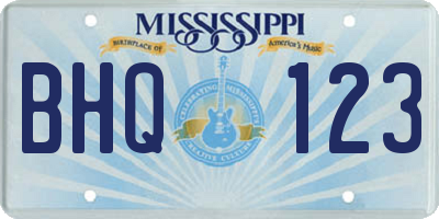 MS license plate BHQ123