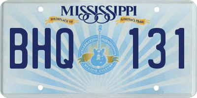 MS license plate BHQ131