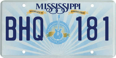 MS license plate BHQ181