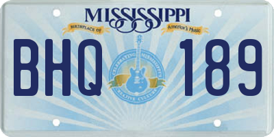 MS license plate BHQ189