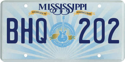 MS license plate BHQ202