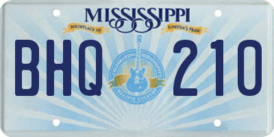 MS license plate BHQ210
