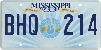 MS license plate BHQ214