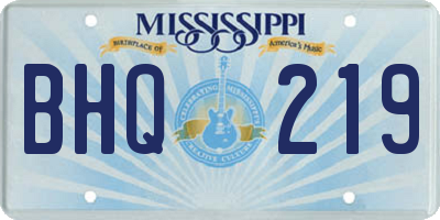 MS license plate BHQ219