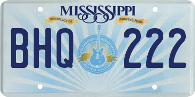 MS license plate BHQ222