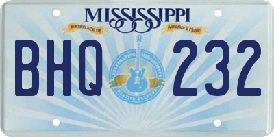 MS license plate BHQ232