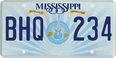 MS license plate BHQ234