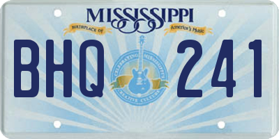 MS license plate BHQ241