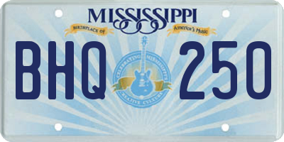MS license plate BHQ250