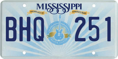 MS license plate BHQ251