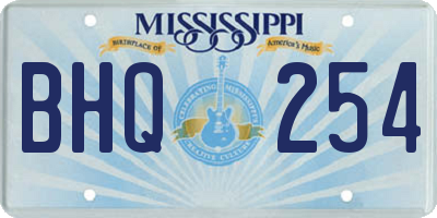 MS license plate BHQ254