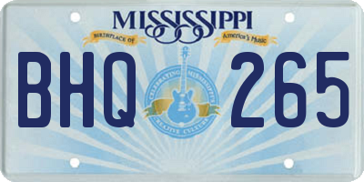 MS license plate BHQ265