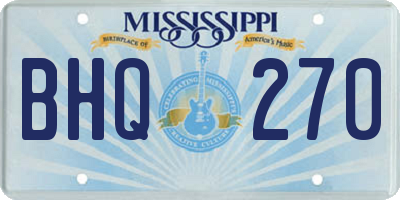 MS license plate BHQ270