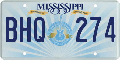 MS license plate BHQ274