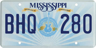 MS license plate BHQ280
