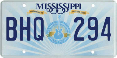 MS license plate BHQ294