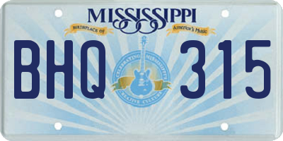 MS license plate BHQ315