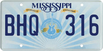 MS license plate BHQ316