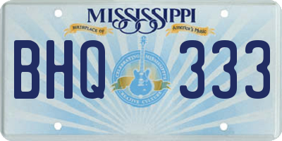MS license plate BHQ333