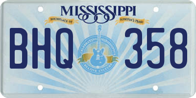 MS license plate BHQ358