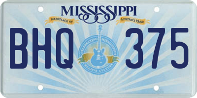 MS license plate BHQ375