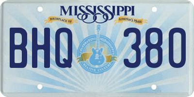 MS license plate BHQ380