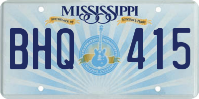 MS license plate BHQ415