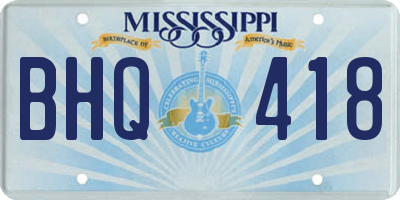 MS license plate BHQ418