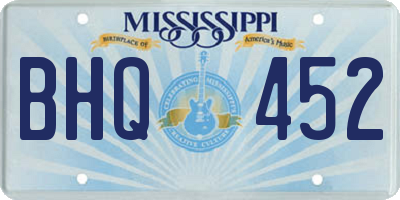 MS license plate BHQ452