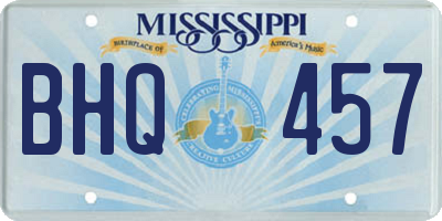 MS license plate BHQ457