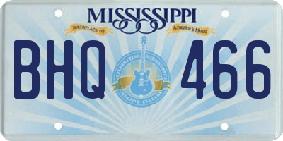 MS license plate BHQ466