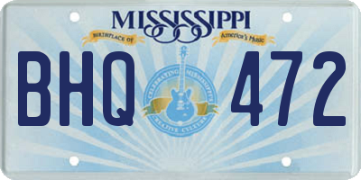 MS license plate BHQ472