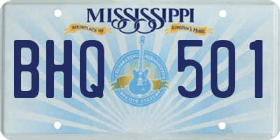 MS license plate BHQ501