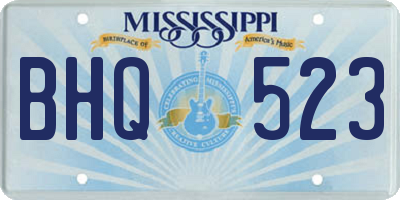 MS license plate BHQ523