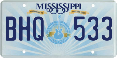 MS license plate BHQ533