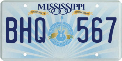 MS license plate BHQ567
