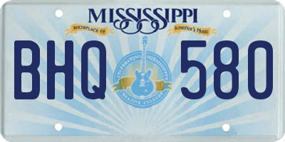 MS license plate BHQ580