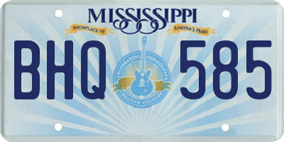 MS license plate BHQ585