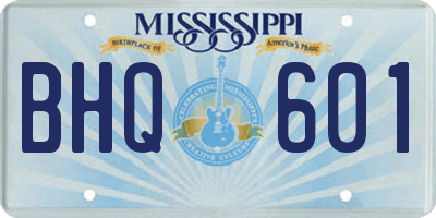 MS license plate BHQ601