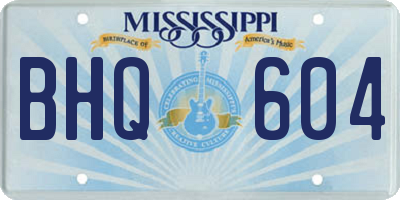 MS license plate BHQ604