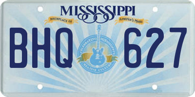 MS license plate BHQ627