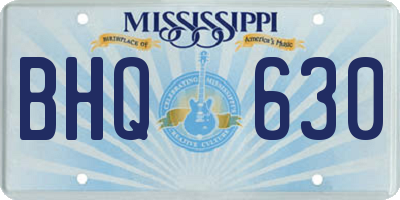 MS license plate BHQ630