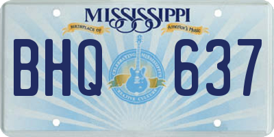 MS license plate BHQ637