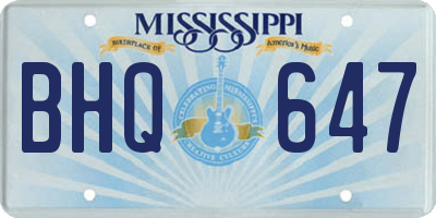 MS license plate BHQ647