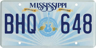 MS license plate BHQ648