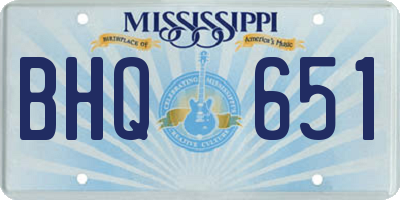 MS license plate BHQ651