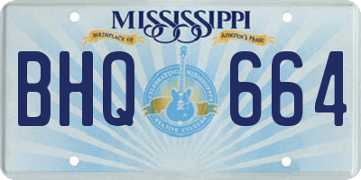 MS license plate BHQ664
