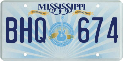 MS license plate BHQ674