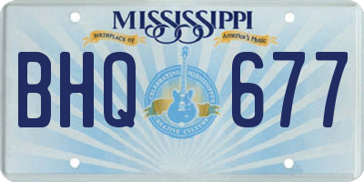 MS license plate BHQ677