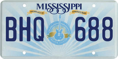 MS license plate BHQ688